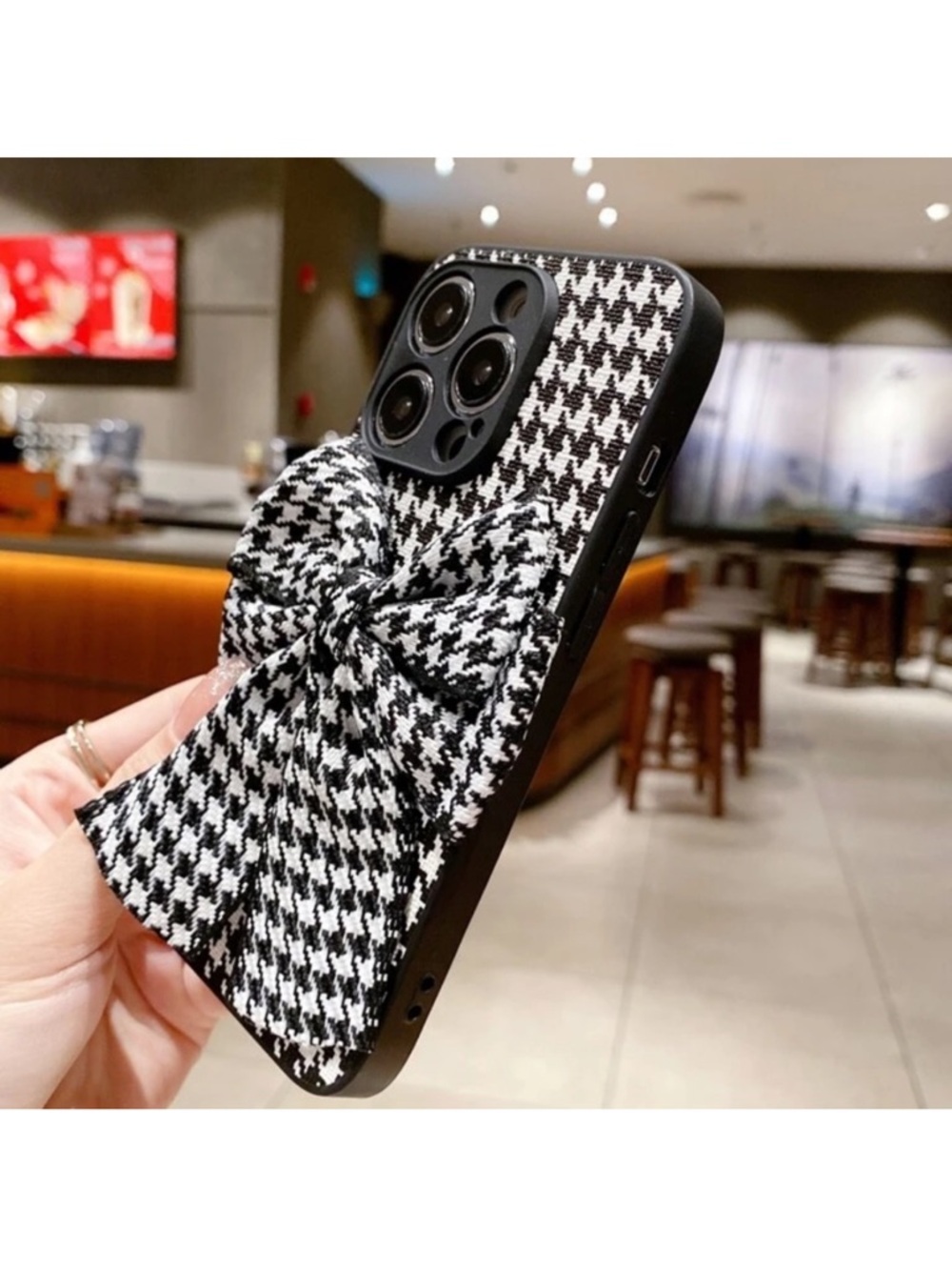 Houndstooth Bow iPhone 14 Pro Max Case - Picture 5 of 5